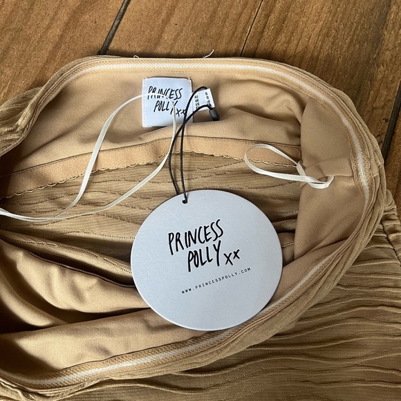 NWT Princess Polly MAKENA STRAPLESS BODYSUIT BEIGE 4 - Picture 4 of 6